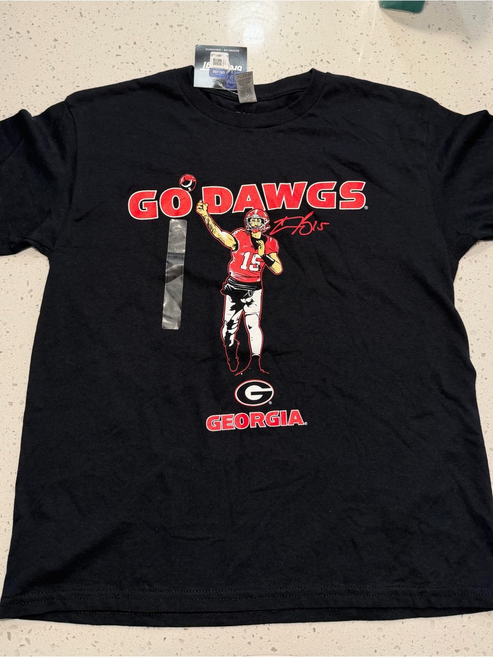 UG Apparel Georgia Bulldogs GO DAWGS Football Graphic Tee Black Large NWT